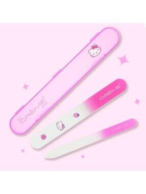 Hello Kitty Premium Glass Nail File Set Cute Manicure & Pedicure Tools NEW